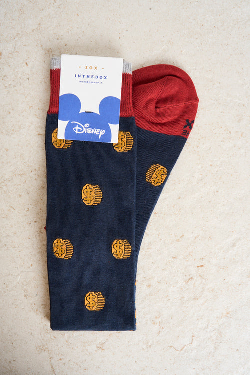 Blue and yellow polka dot men's socks