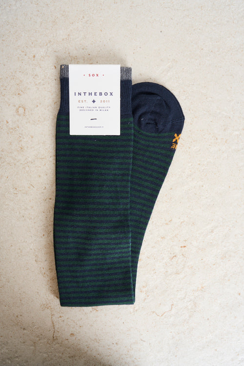 Green Striped Men's Socks