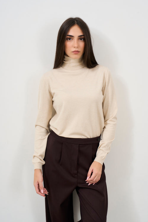 Women's beige turtleneck<br> - 2