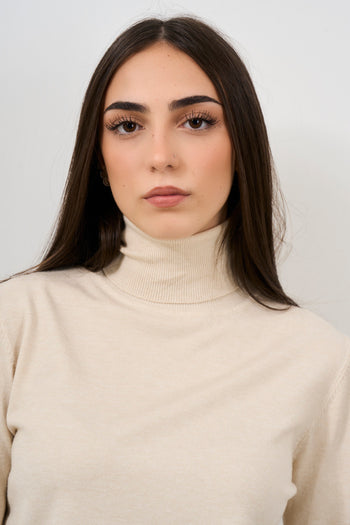 Women's beige turtleneck<br> - 4