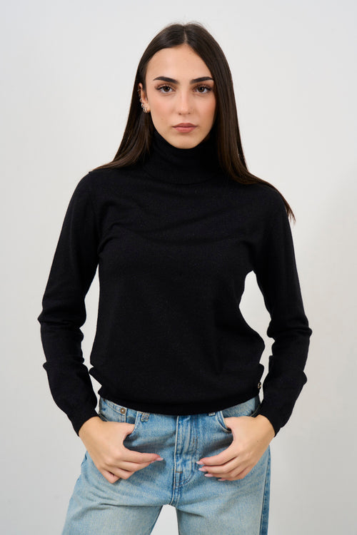 Women's lurex turtleneck