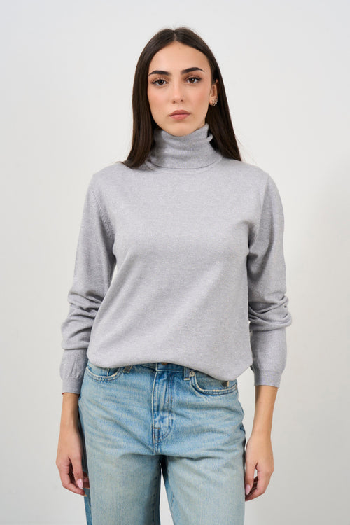 Women's lurex turtleneck