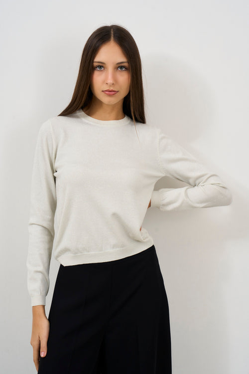 Lurex crew neck sweater