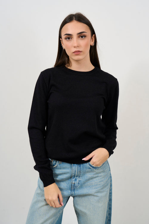 Lurex crew neck sweater