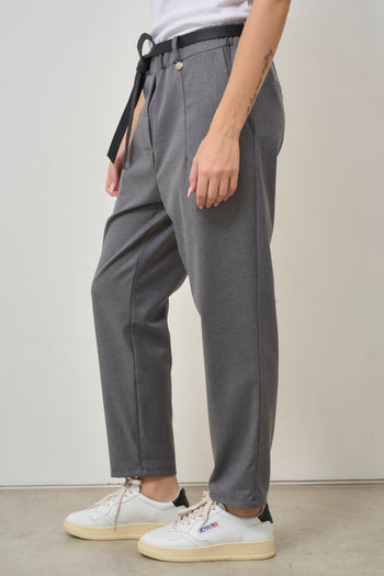 Women's regular fit grey trousers - 4