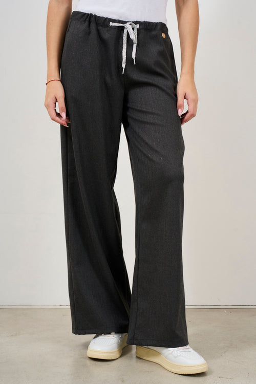 Women's pinstriped palazzo trousers - 2