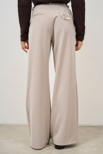 Beige women's palazzo trousers - 5