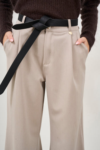 Beige women's palazzo trousers - 7