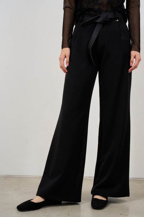 Pantalone donna nero a palazzo