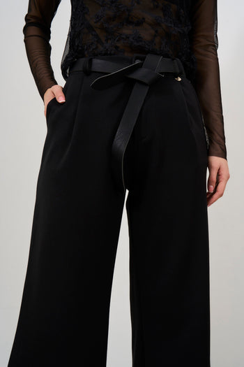 Pantalone donna nero a palazzo - 7