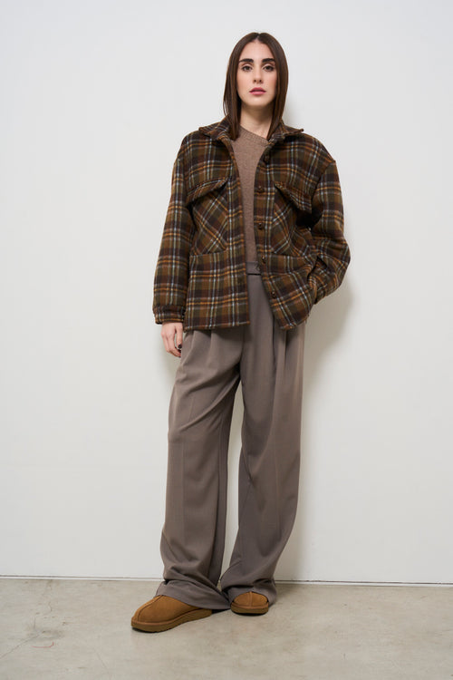 Brown tartan women's shirt