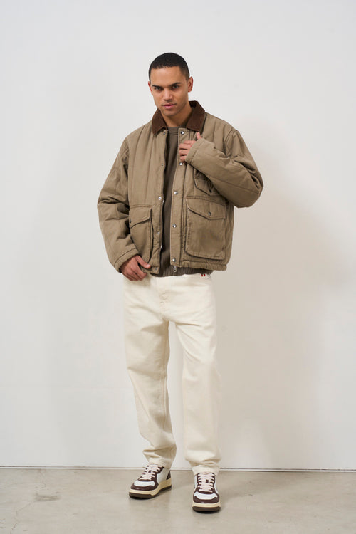 Beige men's bomber jacket