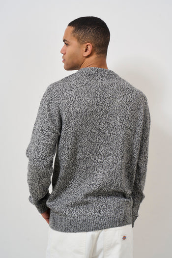 Men's crew neck sweater in grey melange - 4