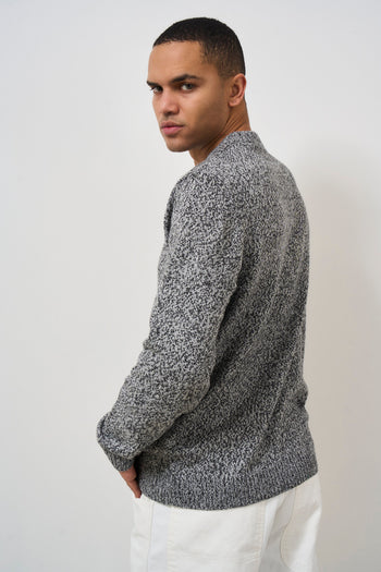 Men's crew neck sweater in grey melange - 5