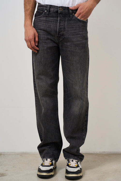 Black five pocket men's jeans