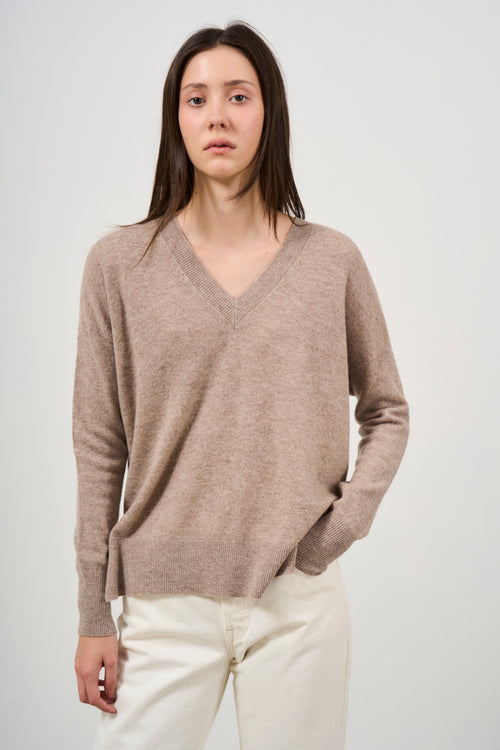 Maglione donna scollo a V - 2