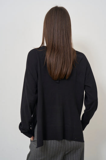 Maglia donna nera girocollo - 4