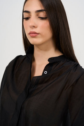 Camicia donna nera over semitrasparente - 4