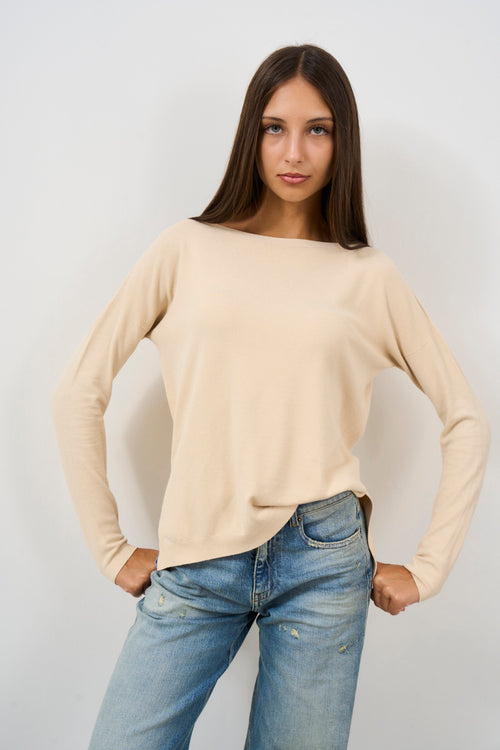 Women's boat neck sweater - 1