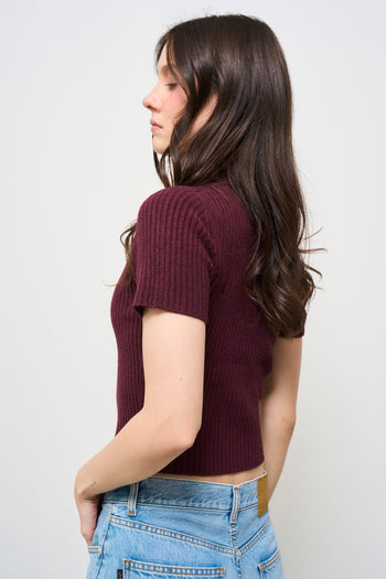 Dolcevita donna cropped bordeaux - 4