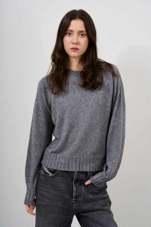 Maglia donna girocollo grigio