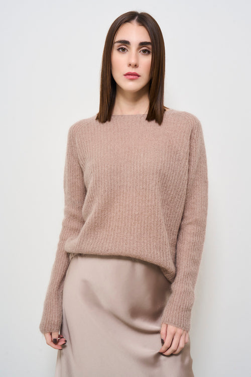 Women's turtleneck sweater in dove grey