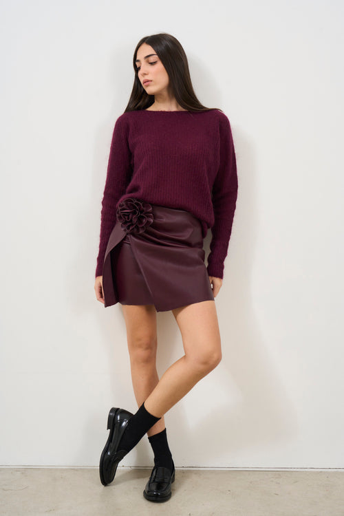 Women's burgundy sweater