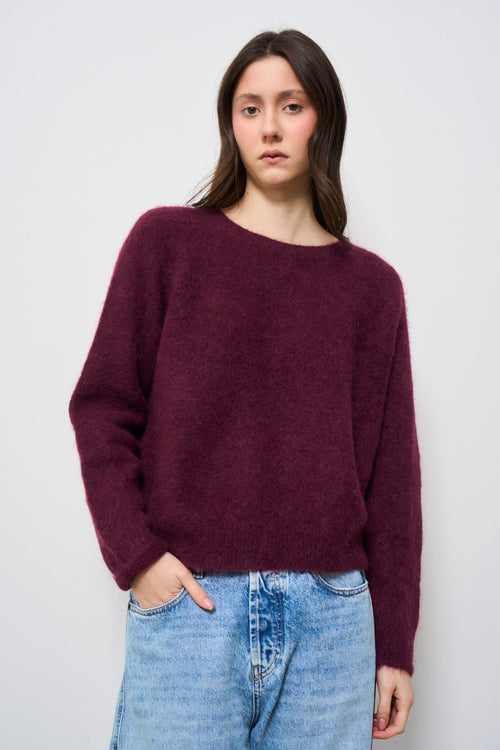 Maglia donna girocollo bordeaux - 2