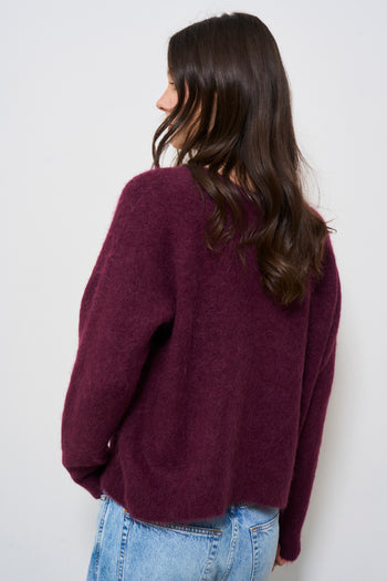 Maglia donna girocollo bordeaux - 7