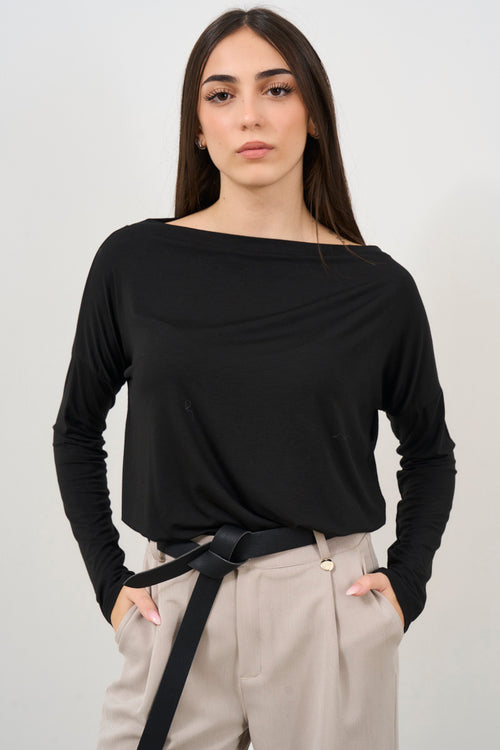 Women's Black Knit T-Shirt