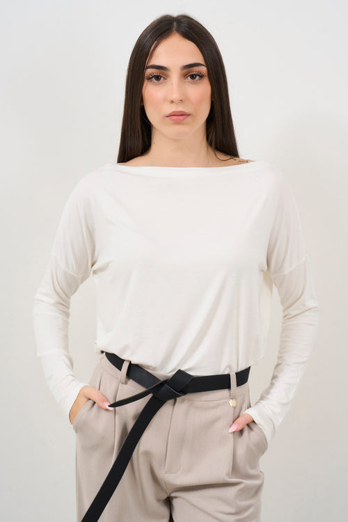 Women's White Knit T-Shirt