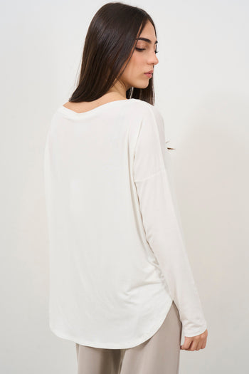 T-shirt donna in maglia bianca - 4