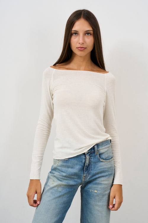 Extra fine boat neck sweater