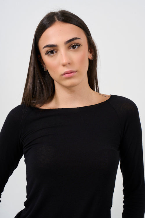 Women's black long sleeve t-shirt - 2