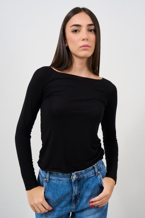 Women's black long sleeve t-shirt