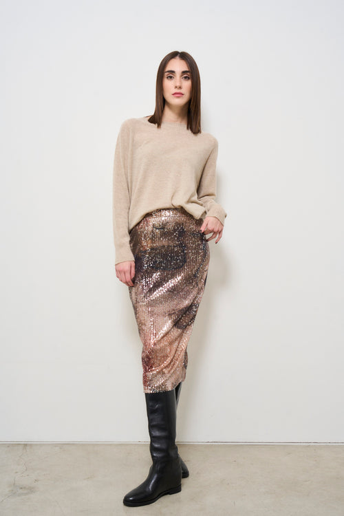 Women's skirt with gradient sequins