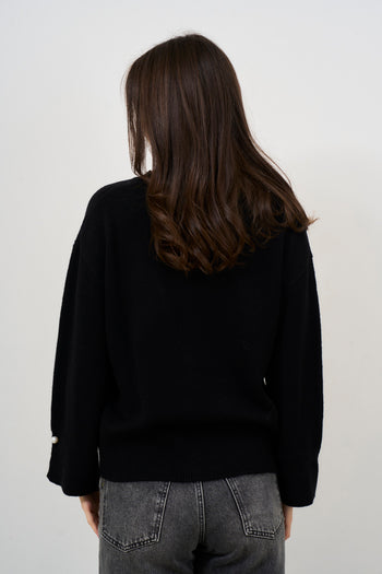 Maglia in lana e cashmere nera - 4