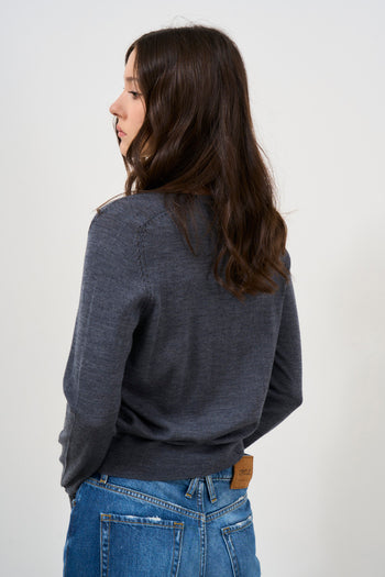 Cardigan donna in lana vergine - 5