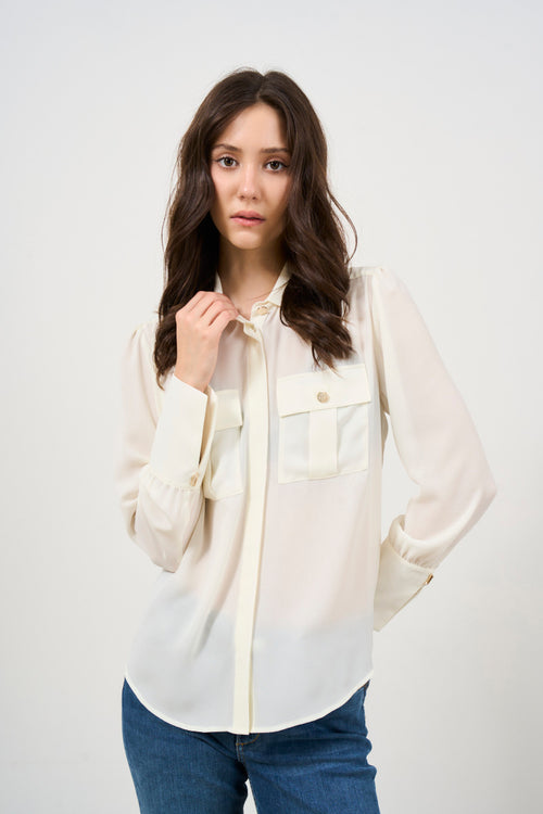 Women's semi-transparent georgette shirt