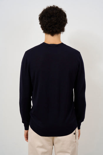 Maglia uomo girocollo blu notte - 5