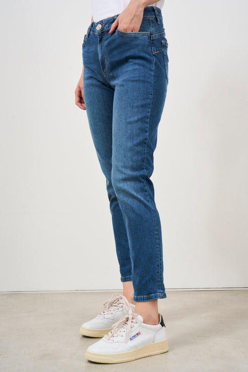 Women's straight blue jeans - 2