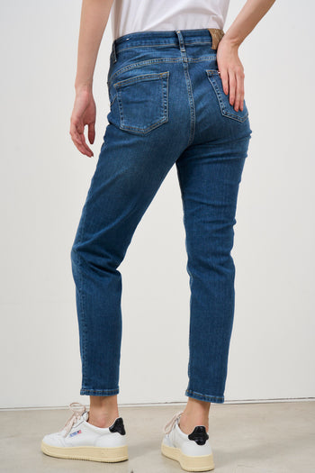 Women's straight blue jeans - 4