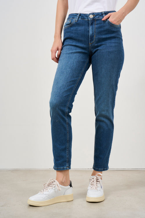 Women's straight blue jeans