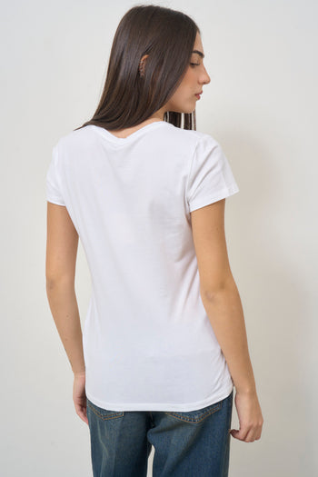 T-shirt donna bianca con stampa Parigi - 5