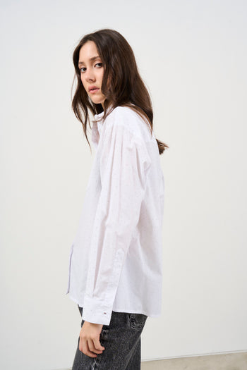 White oversized women's shirt with studs - 6