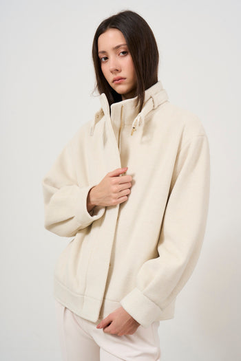 Women's oversized cream jacket - 3