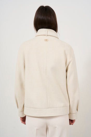 Women's oversized cream jacket - 4