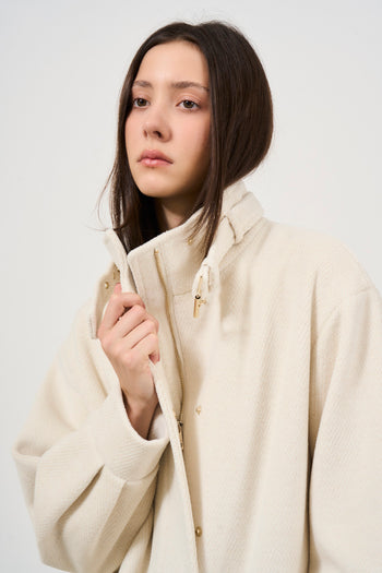 Women's oversized cream jacket - 5