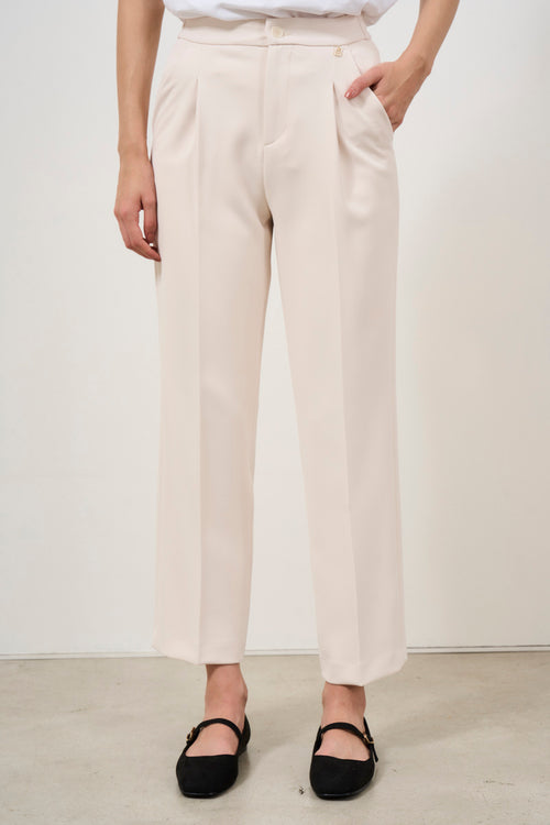 Pantaloni donna in crêpe stretch