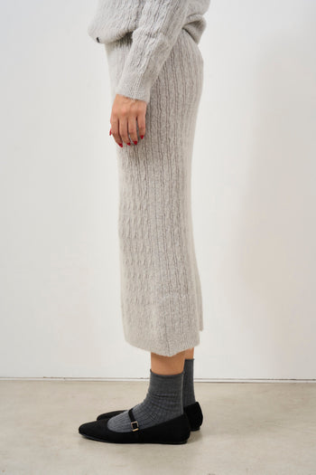 Women's Wool Cable Midi Skirt - 4